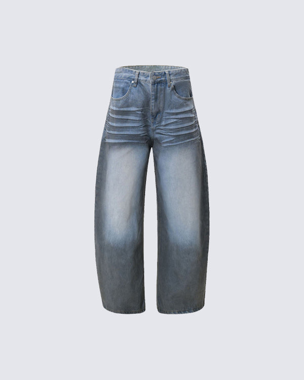 Retro Washed Loose Jeans