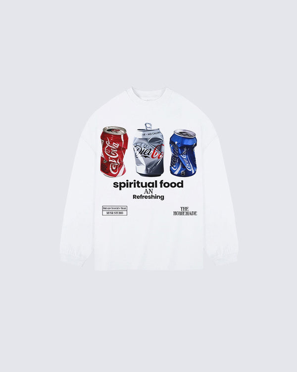 American Retro Soda Can Print Long Sleeve T-Shirt
