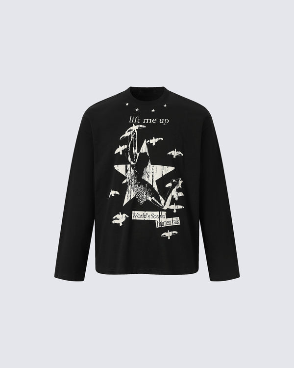 Graphic Printed Long Sleeve T-Shirt