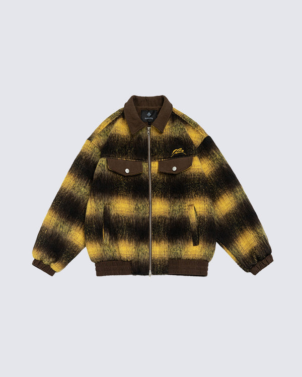 American Plaid Turn-down Collar Jacket