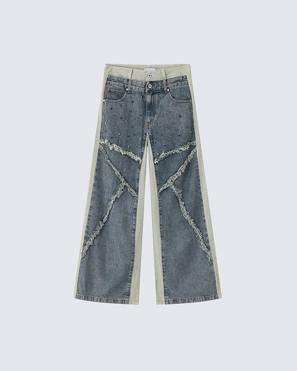Stitched Willow Raw Edge Heavy Fashion Jeans