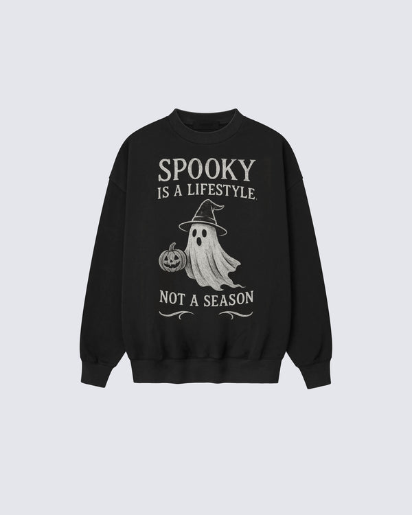 “Spooky Is a Lifestyle, Not a Season” Graphic Sweatshirt