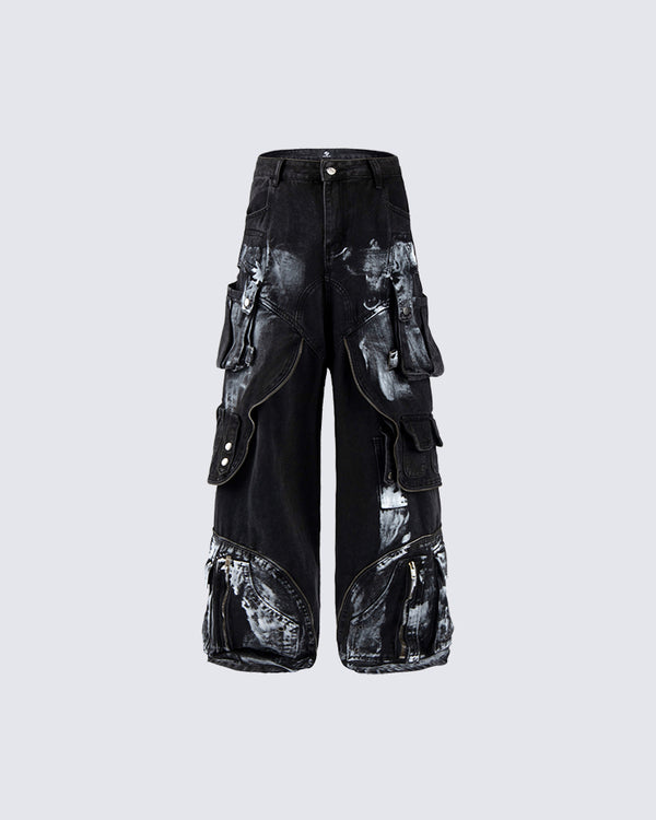 Washed Multi-Pocket Street Cargo Pants