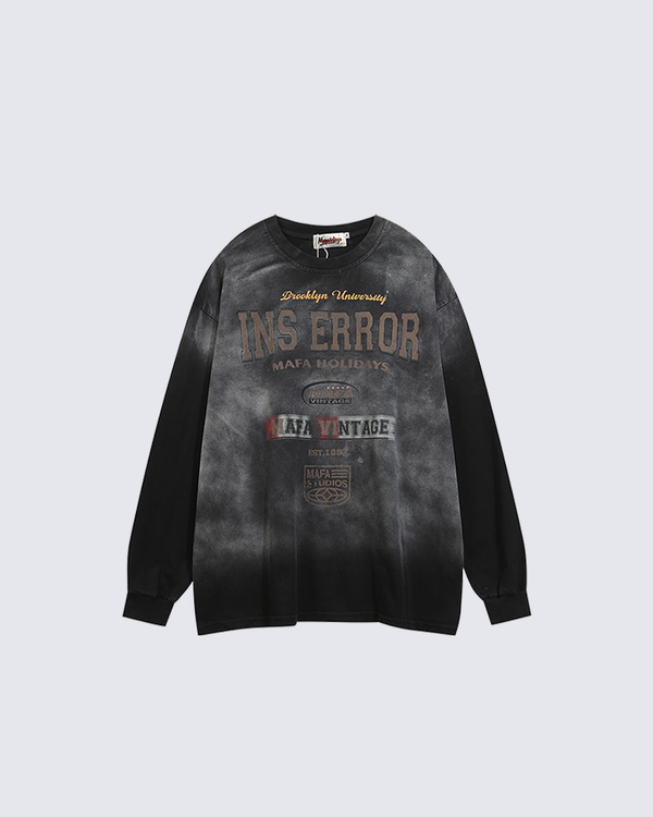 Vintage Gradient Print Long Sleeve T-Shirt