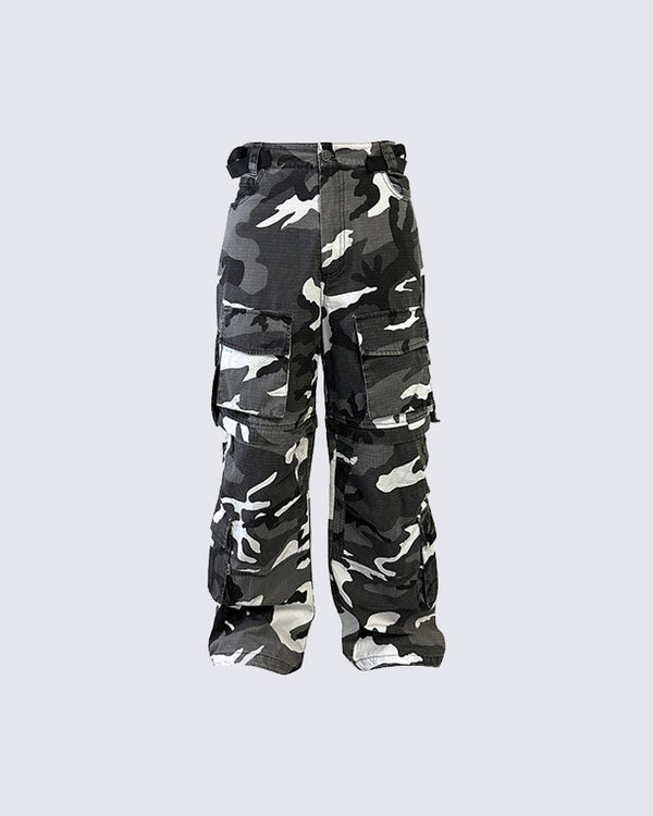 Convertible Detachable-Leg Camo Cargo Pants