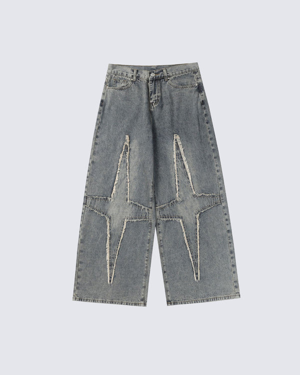 March 2024Baggy Star Patch Denim Jeans