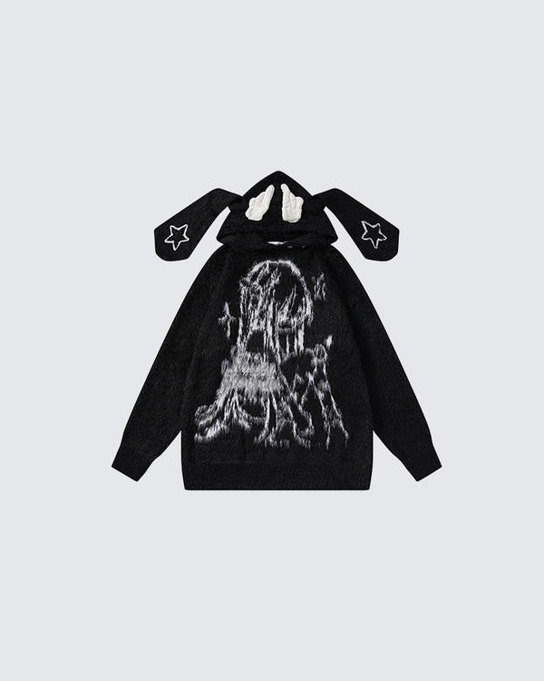 Couple Bunny Ear Hooded Sweater