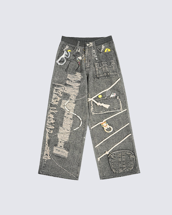 3D Print Heavyweight Street Jeans