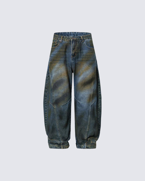 Vintage Washed Baggy Denim Pants