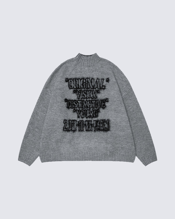 European-American Retro Character Crewneck Sweater