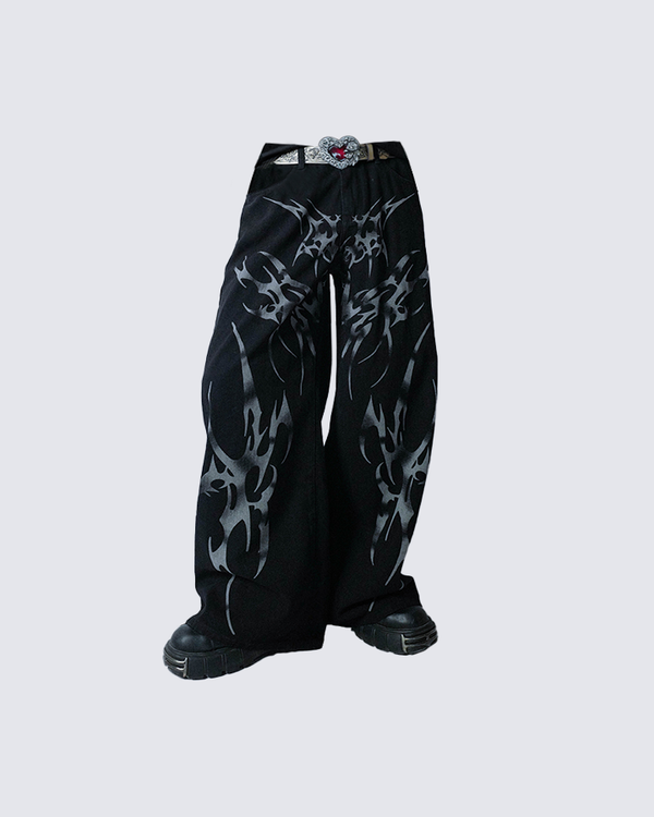 Dark Blade Wide-Leg Pants