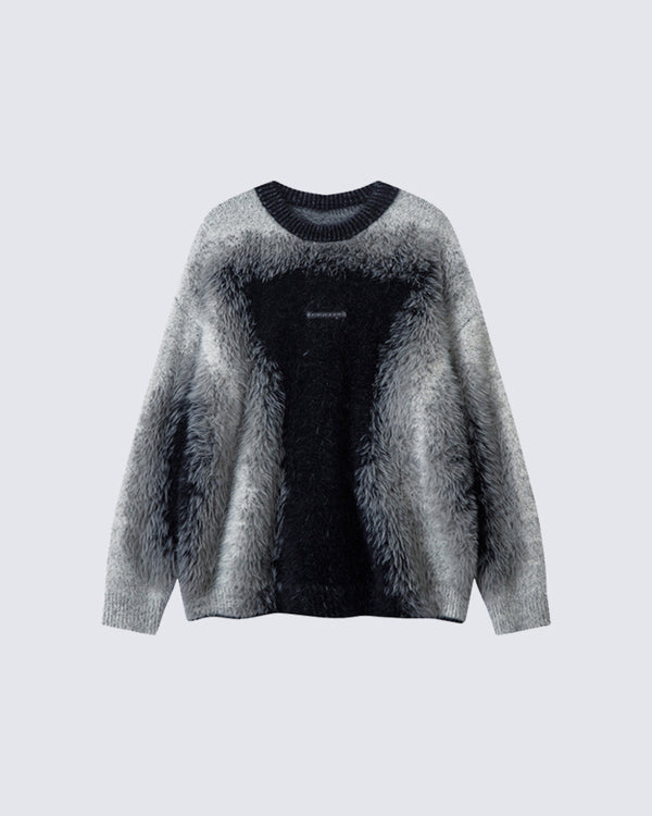 Lazy Style Gradient Furry Sweater