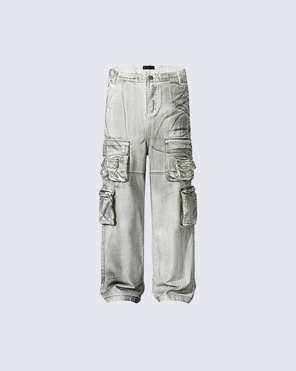 Distressed Multi-Pocket Cargo Pants