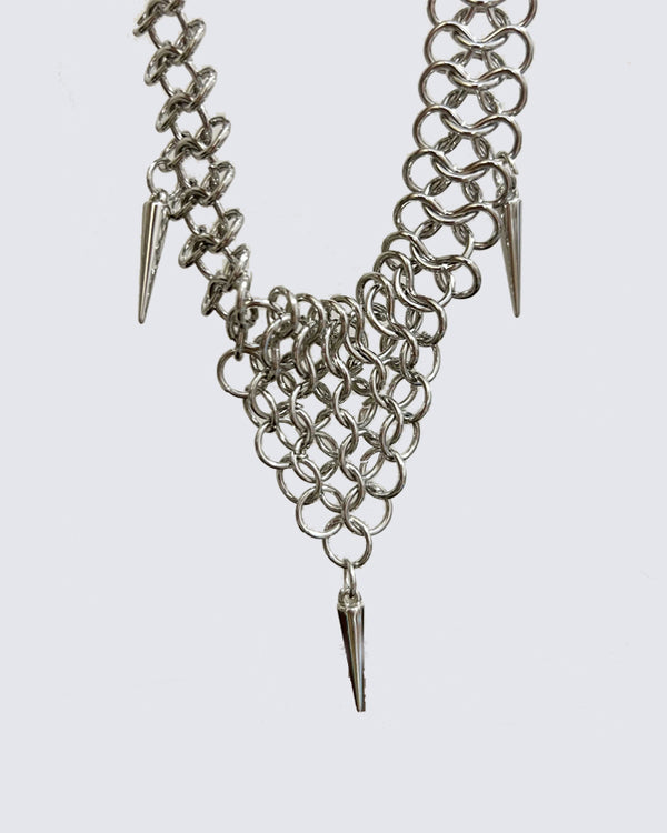 Alloy Chain Necklace with Spikes