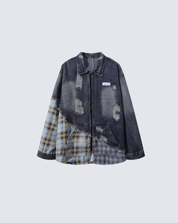 American-Style Layered Denim Jacket