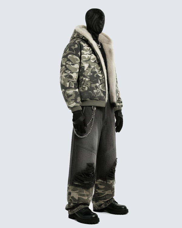 Camouflage Fleece-Lined Double-Belt Set