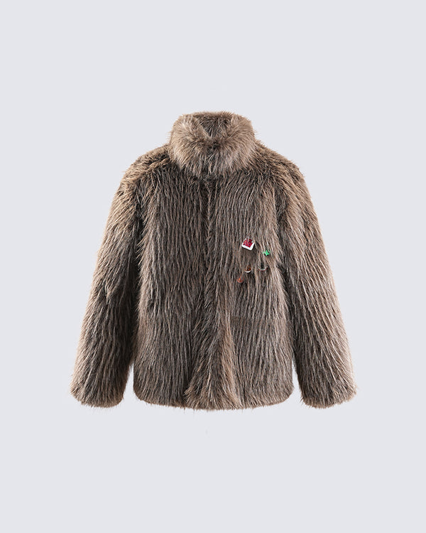 Vintage Faux Fur Plush Coat