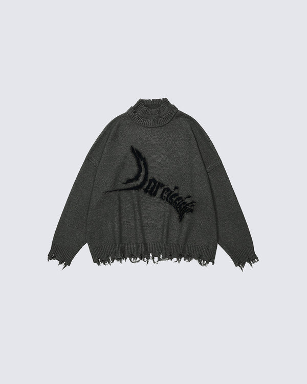 Streetwear Double-Layered Collar Casual Sweater – Loose Knit