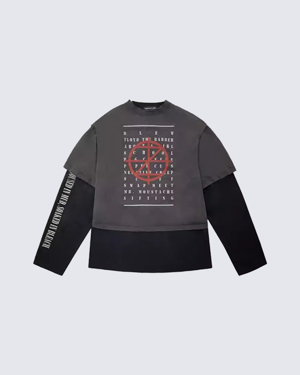 Double Layer Graphic Street Style Long Sleeve T-Shirt