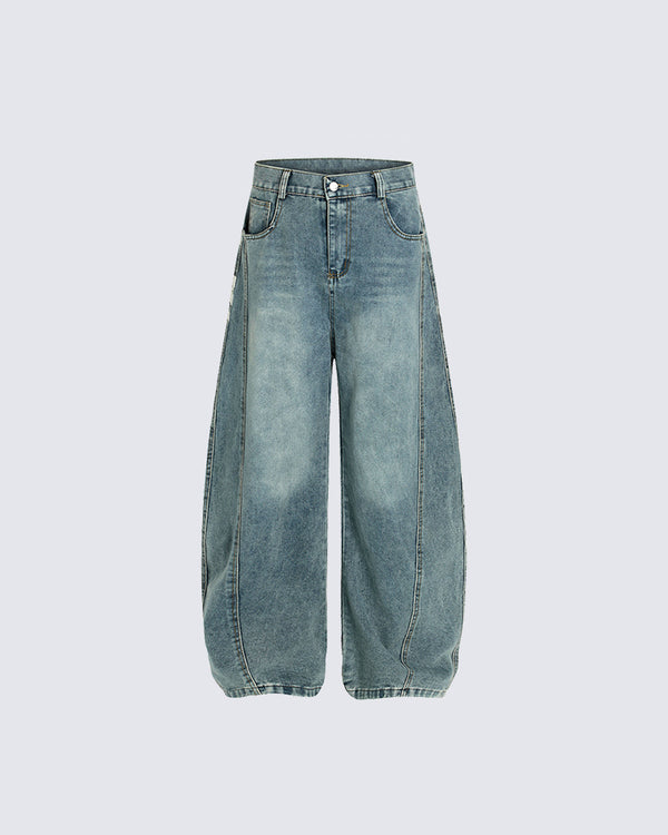 Vintage Washed Denim Pants